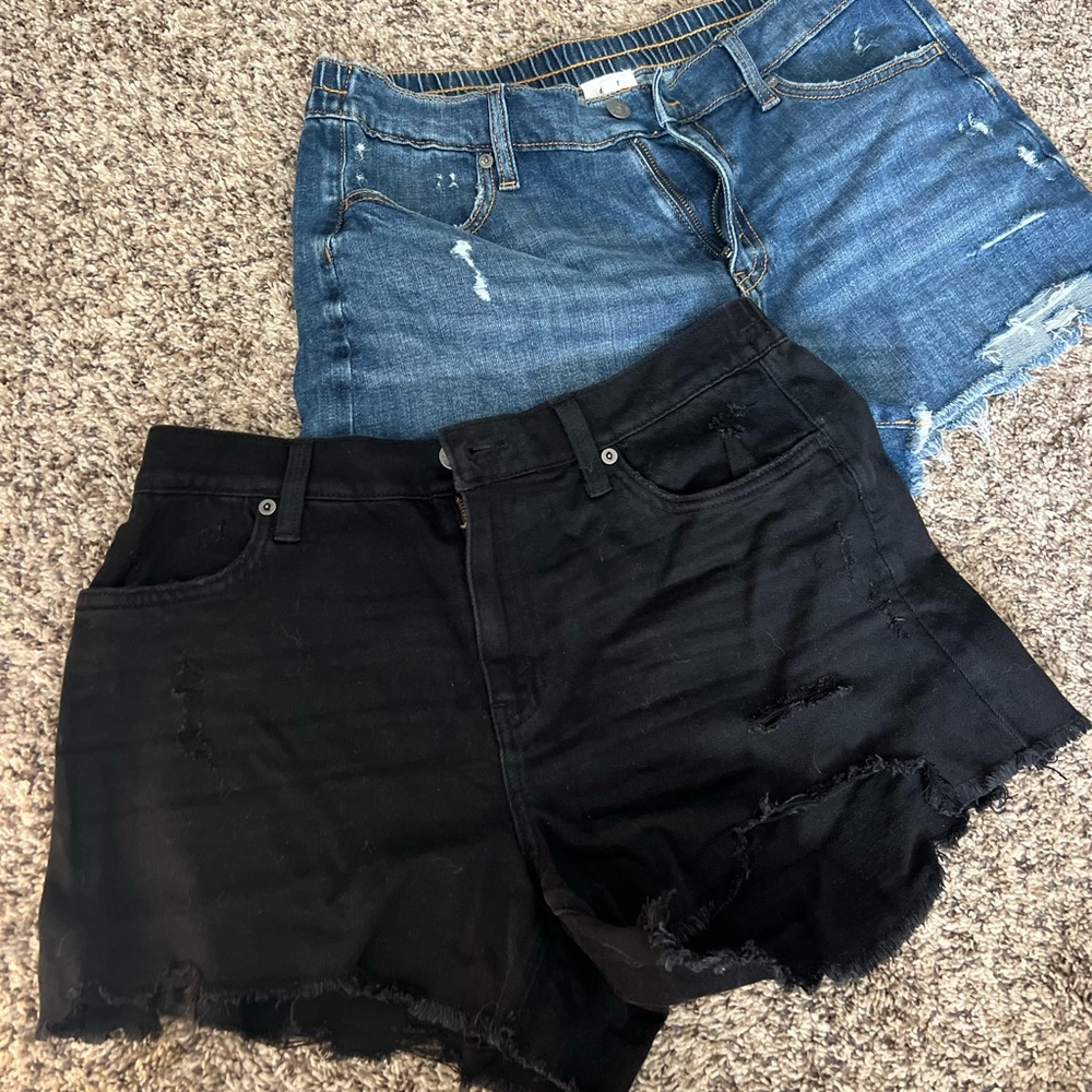 Aerie Black and Blue Jean Shorts sold as bundle - only worn twice